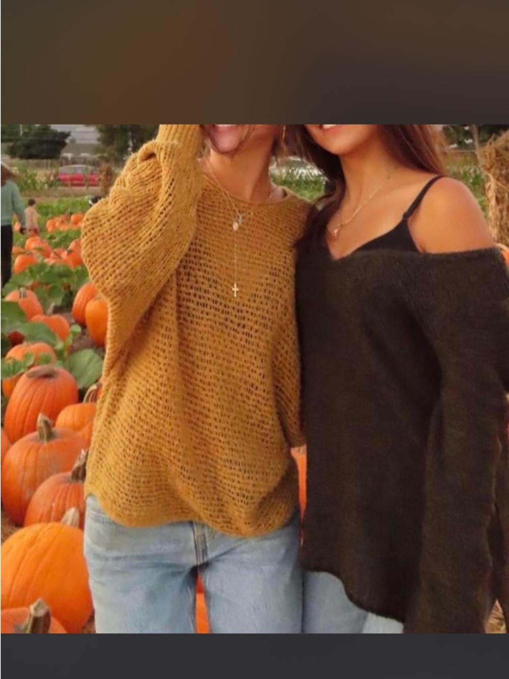 Billabong Open-Knit Off-the-Shoulder Sweater in Mustard